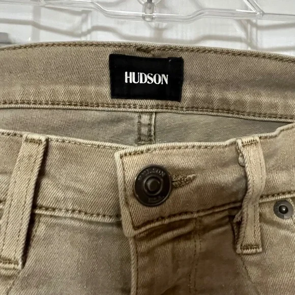 HUDSON Cargo Pants Khaki‎ Tan Zipper Pockets Moto Style Womens Size 23 - Picture 6 of 10